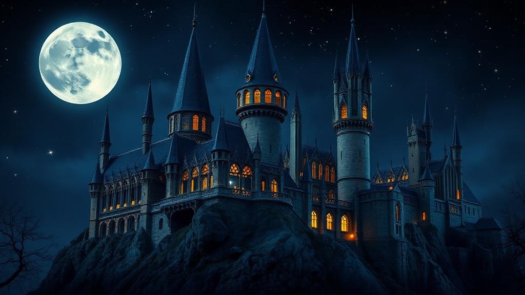 Castelo de Hogwarts à noite